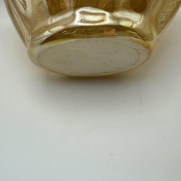 Murano Art Glass Beautiful Gold Amber Colored Ruffled Vase with sticker - Picture 7 of 10